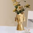 thumbnail image 1 of Jarrón de cerámica, contenedor de flores secas, soporte de planta abstracto, maceta para pequeña sala, estantería , decoración de 235x16cm oro Macarena Jarrón de ceramica, 1 of 8