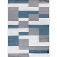 thumbnail image 3 of Concord Global Trading Concord Global Madison Rectangles Area Rug Grey/Blue 6'7"x 9'3" 7' x 9' Living Room, 3 of 5