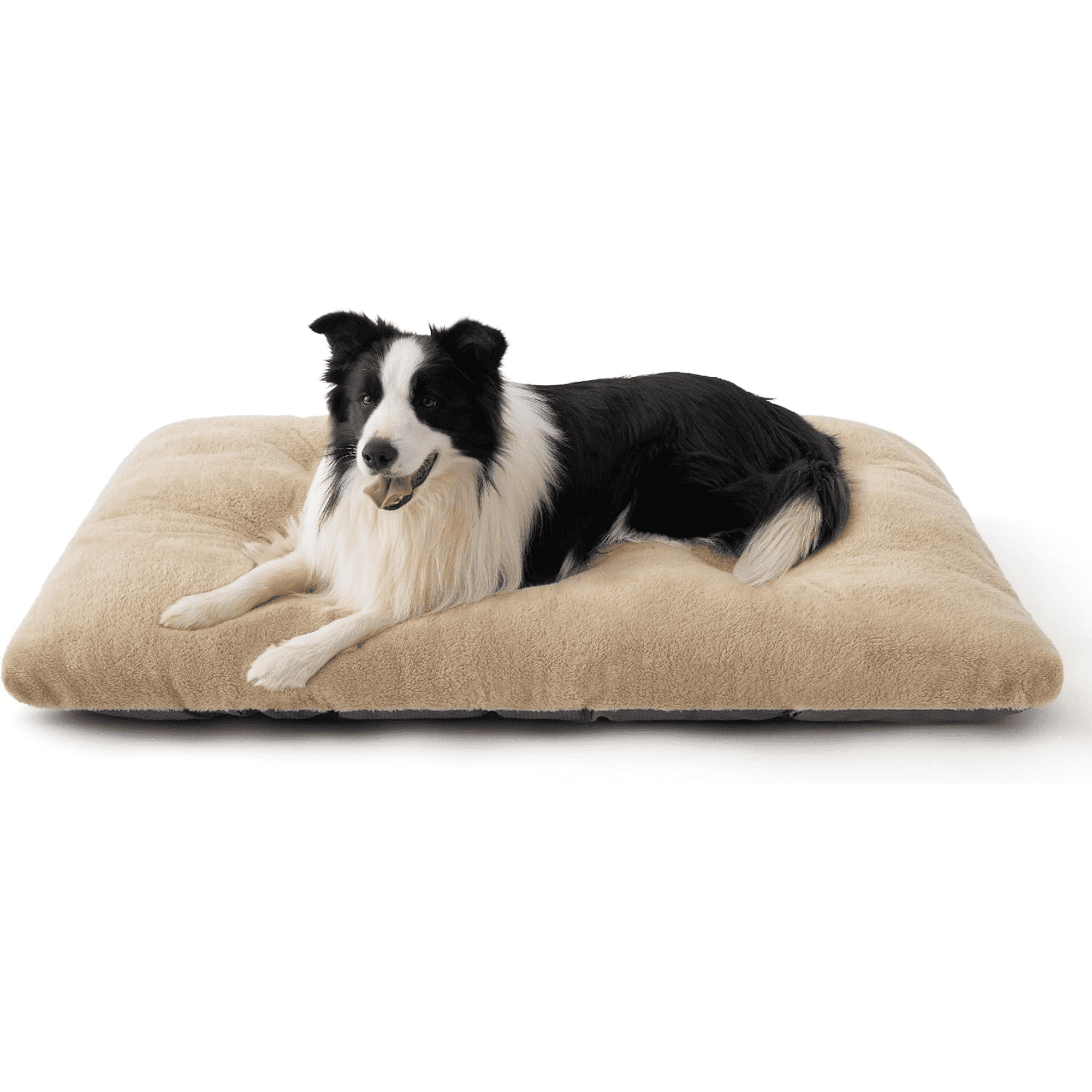Katieovy Dog Bed for Large Dogs,Comfort Fluffy Plush Dog Cage Bed, 40"x26" Washable Dog Mat with Non-Slip Bottom for Dogs,Khaki