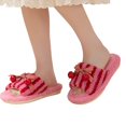 thumbnail image 5 of EKVAHL Cherry Slippers Cute Fuzzy Slippers for Women Girls with Bow Cozy Plush Indoor House Shoes Open Toe Bedroom Comfy Shoes Warm Non-Slip Home Slippers, 5 of 5