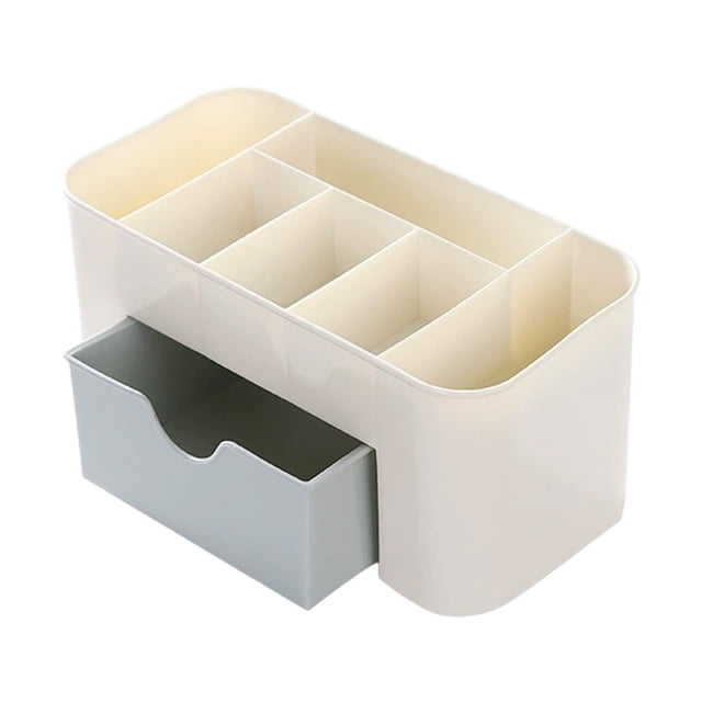 Btomtd Multi Functional Desktop Organizer Drawer Student Stationery Organizer Jewelry Cosmetics Desk Organizer Box, Blue