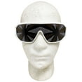 thumbnail image 6 of Macho Wrestler Sunglasses Gold and Silver Starburst on Black Lens with White Frame, 6 of 8