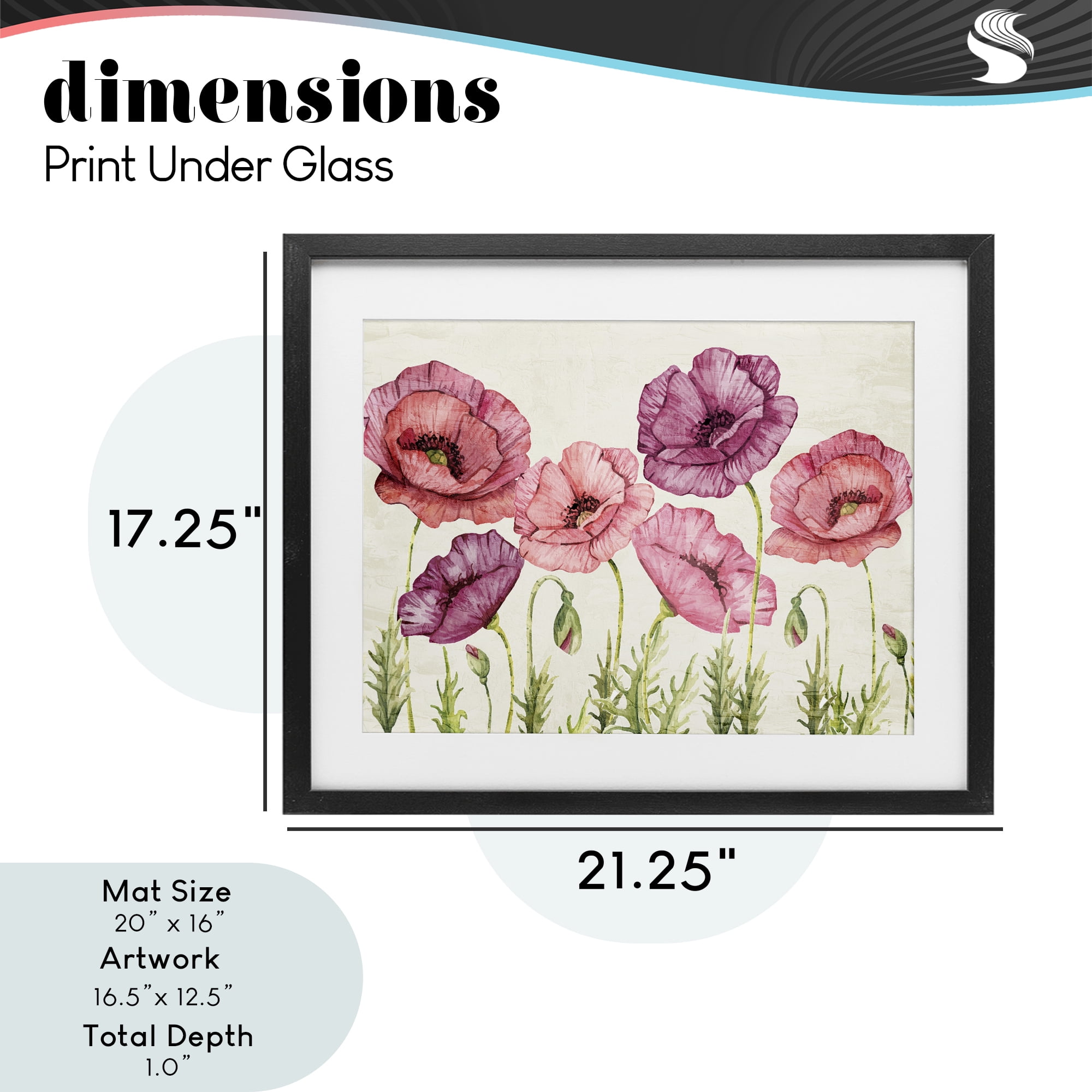 Stupell Industries Poppy Days Vintage Blooms Black Framed Print Under Glass, design by Kim Allen