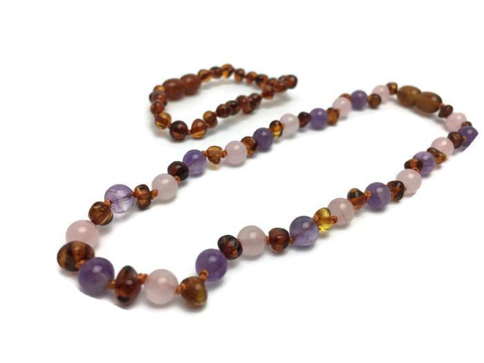 amethyst teething necklace