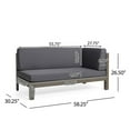 thumbnail image 3 of Noble House Turner Outdoor X-back Grey Finish Cushioned Patio Conversation Set, 3 of 11