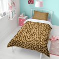 thumbnail image 4 of Leopard Print Duvet Cover and Pillowcase Set for Single Bedding, Bedroom Accessories for Kids Teens, 4 of 5