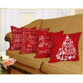 thumbnail image 2 of Decorative Cushion Cover Embroidered Christmas Greeting - Red Burlap, 18" x 18", 2 of 2