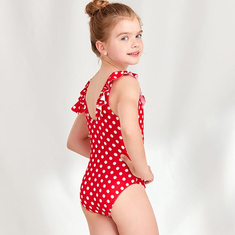 Pink 1950s Halter Polka Dots One-Piece Swimsuit | Retro Stage-599248