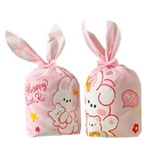 50PCS Home Decoration Bunny Ear Storage Pocket Snack Decoration Rabbit Cookie Bags Easter Candy Bags Biscuit Package Easter Rabbit MIXED-B
