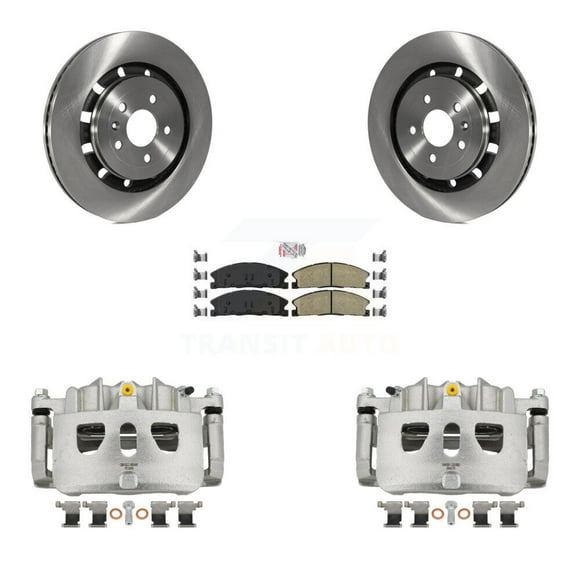 Transit Auto Front Disc Brake Caliper Rotors and Ceramic Pads Kit for Car Ford Explorer Flex Taurus Police Interceptor Utility Sedan Lincoln MKS Special Service KC8-100184N