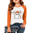 thumbnail image 2 of Grblisyd Halloween Boys Casual Crewneck Sweatshirt Kids Raglan Long Sleeve Cute Ghost Print Pullover Tops 10-12Y, 2 of 6