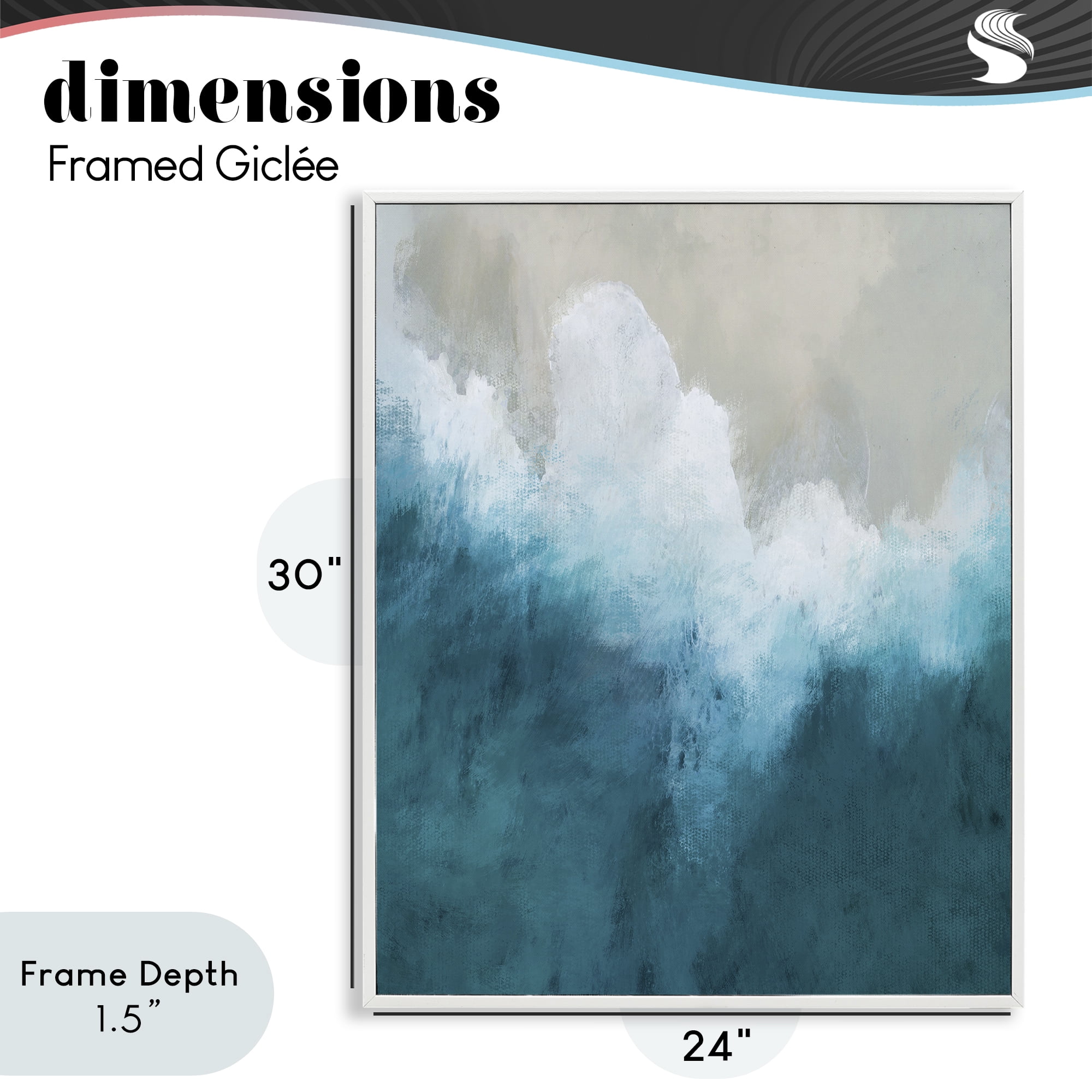 Stupell Industries Aerial Tide Abstraction White Framed Giclee Art, design by Denise Brown