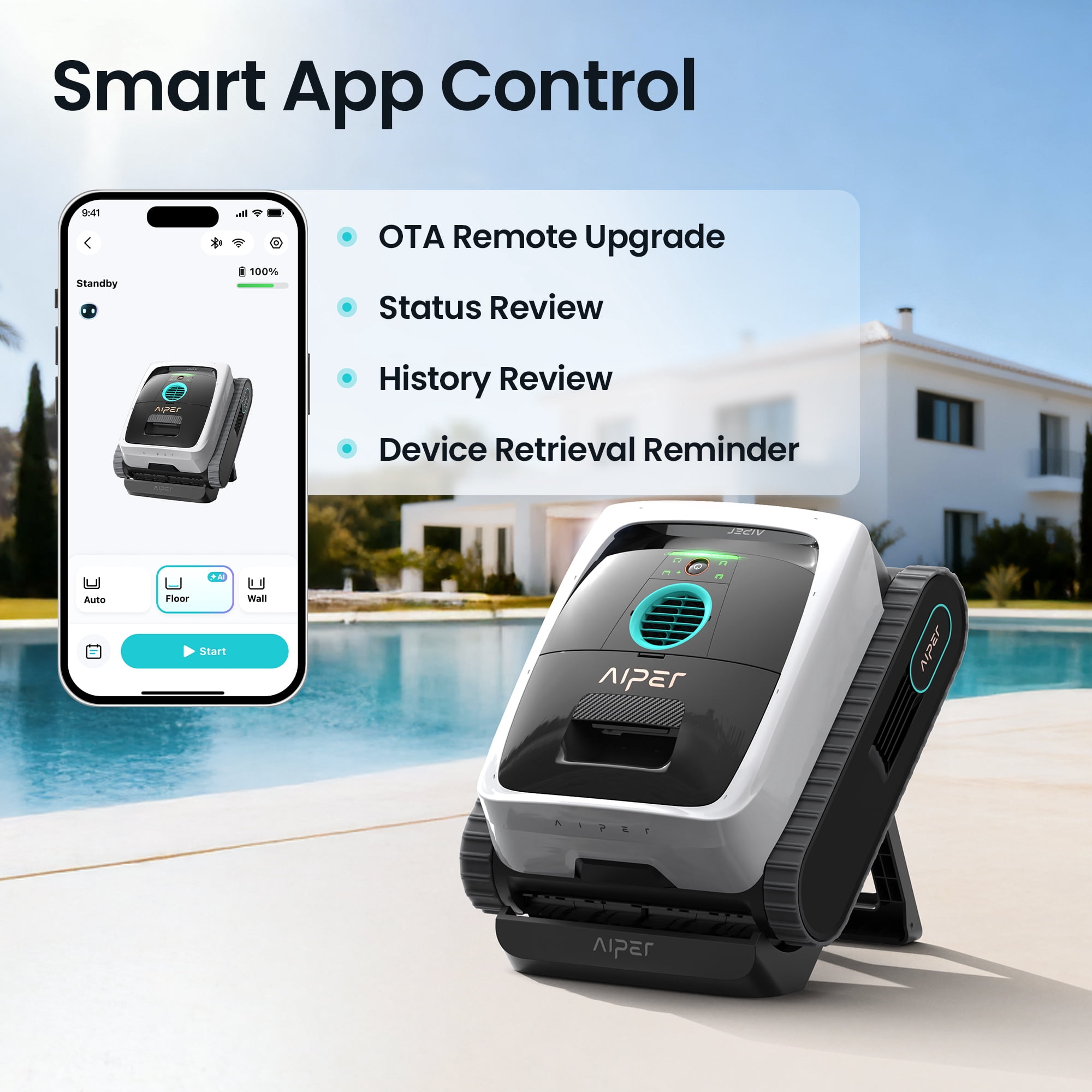 Aiper Scuba N3 Automatic Pool Cleaner, Robotic Pool Cleaner with AI Camera, MicroMesh Ultra-Fine Filter & App Control