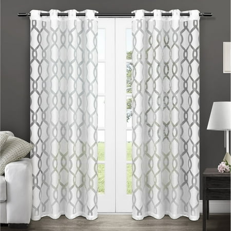Exclusive Home Curtains 2 Pack Rio Burnout Sheer Grommet Top
