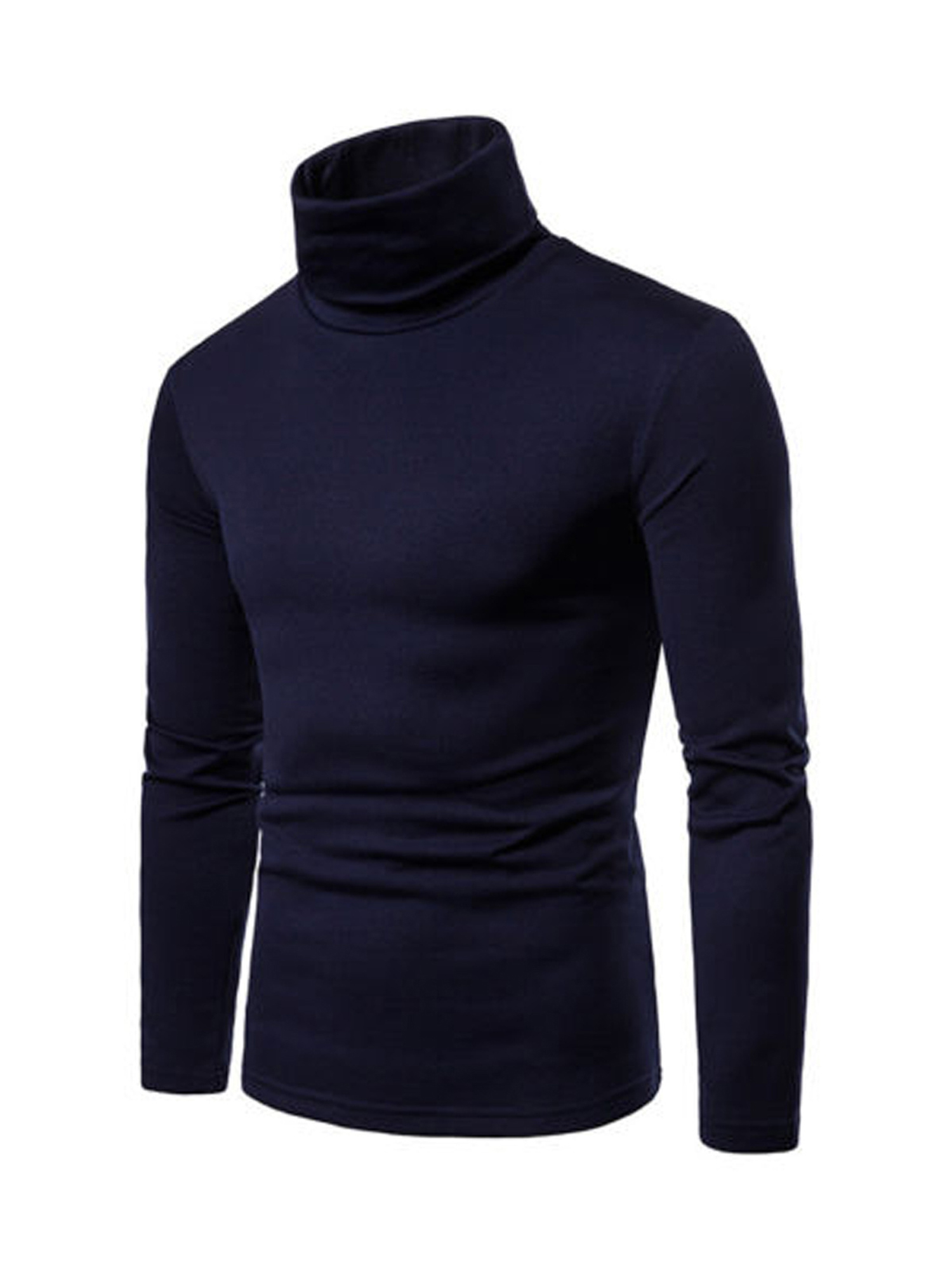 Sunisery Mens Turtleneck Pullover Knitted Jumper Tops Stretch Slim Basic Sweater Shirt - image 3 of 6