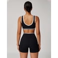 thumbnail image 3 of PISONIC Two Piece Workout Sets for Women Color Block Sports Bra and Scrunch Butt Lifting Shorts Gym Yoga Active Wear Outfits, 3 of 7