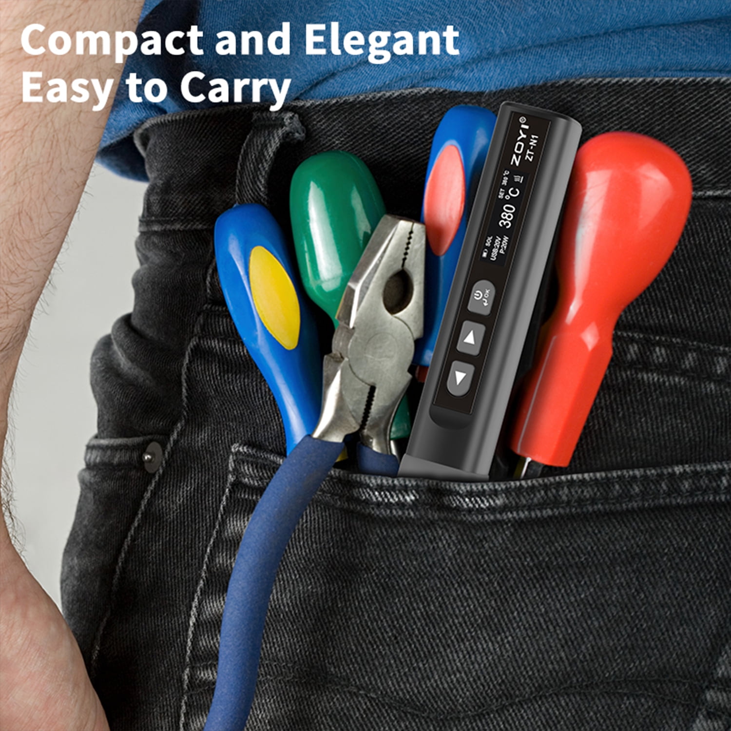 Electric Soldering Iron - 96W Precision Soldering with OLED Display, Rapid Heating, Adjustable Temperature, and PD/QC Protocol Charging