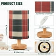 thumbnail image 2 of Yayeee Table Lamp for Bedroom Nightstand LED Portable Bedside Warm Light, Vibrant Red Tartan Pattern, 2 of 7