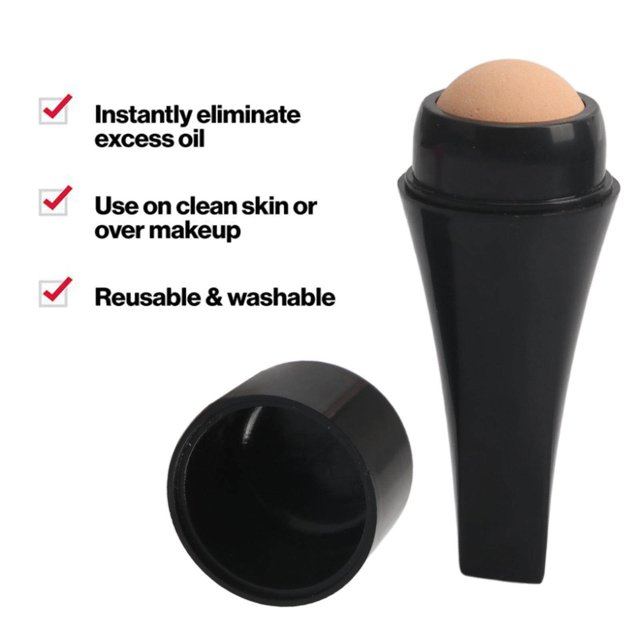 stanreset Visage Huile Absorbant Pierre Volcanique Face Rouleau Outil Réutilisable Maison Huile Absorbant Outil Volcanique Noir