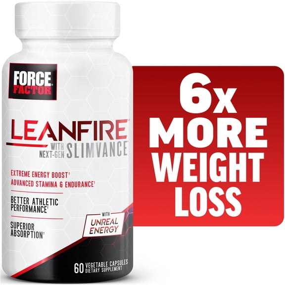 Force Factor LeanFire With Next-Gen SLIMVANCE, Thermogenic Fat Burner & Weight Loss Pills for Metabolism, Energy, Performance & Stamina, 60 Capsules