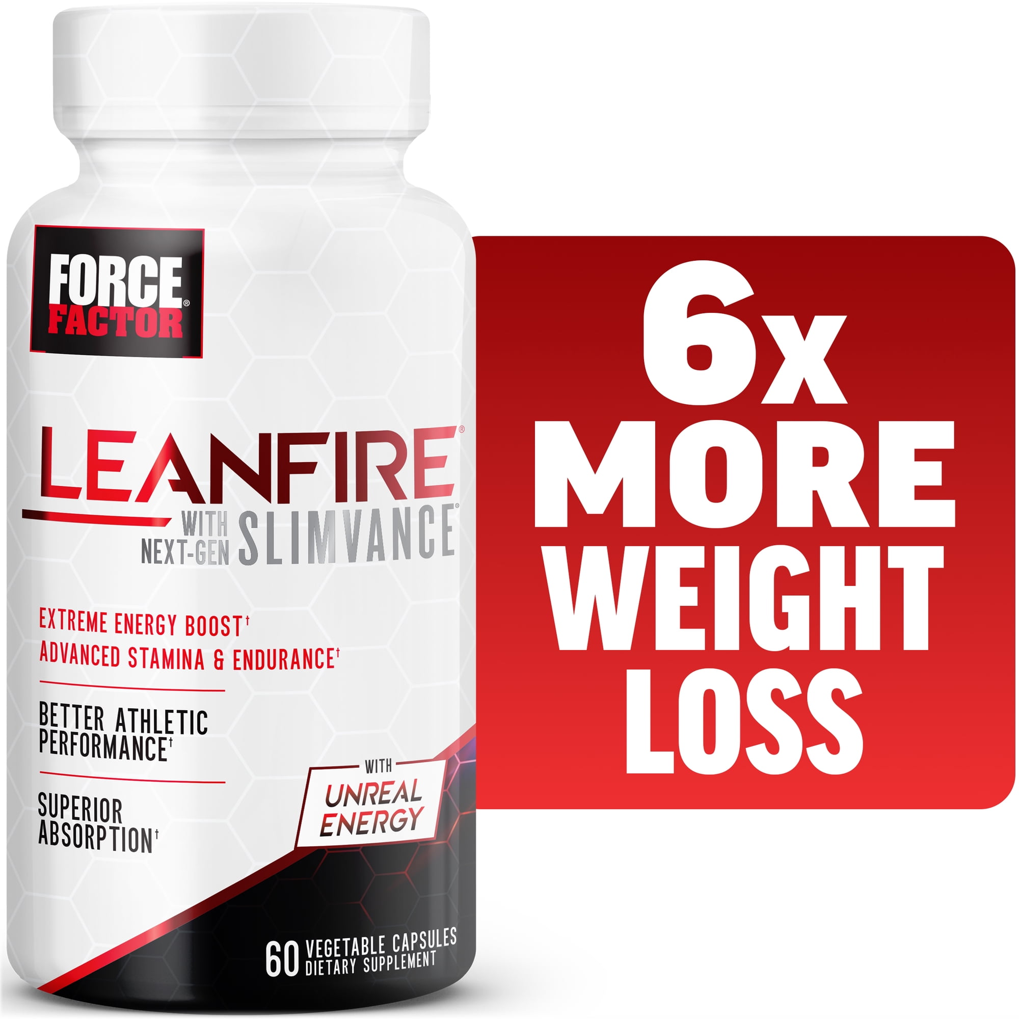 Force Factor LeanFire With Next-Gen SLIMVANCE, Thermogenic Fat Burner & Weight Loss Pills for Metabolism, Energy, Performance & Stamina, 60 Capsules