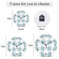 thumbnail image 6 of Wall Clock Teal White Buffalo Plaid Clocks PVC Silent Non-Ticking Battery Operated Decorative Classic Checked Round Clock for Home Living Room Kitchen Bedroom Office School Wall Decor 10 Inch, 6 of 9