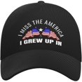 thumbnail image 2 of I Miss The America I Grew Up in Distressed Dad Hat Baseball Caps for Men 90s Washed Denim Adjustable Strapback Baseb, 2 of 7