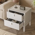 thumbnail image 2 of FURNIWAY Nightstand Set of 2, White Modern Bedside Tables with 2 Drawers, Fluted Wooden Storage Cabinets with Matte White Handles, End Tables for Bedroom,Living Room,Hallway, 2 of 6
