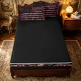 thumbnail image 4 of Erosebridal Pink Camouflage Zipper Twin Comforter Sets with Fitted Sheet and 2 Pillowcases for Girls, Stripes Stars Flag Print Zipper Bedding Set, Black Reversible, 4-Piece, 4 of 7