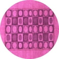 thumbnail image 1 of Ahgly Company Indoor Round Checkered Purple Modern Area Rugs, 6' Round, 1 of 4