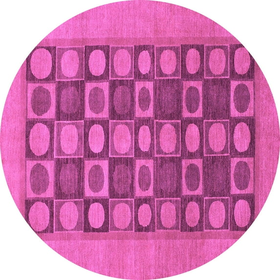 Ahgly Company Indoor Round Checkered Purple Modern Area Rugs, 5' Round