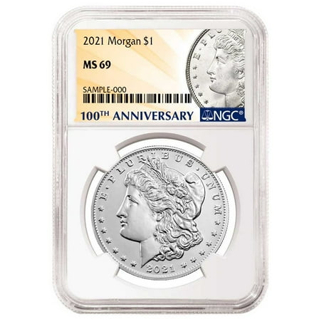 2021 $1 Morgan Silver Dollar NGC MS69 100th Anni. Label