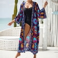 thumbnail image 3 of ZQUUVOU Women's Kimono Beach Cover Up Boho Printed Long Flowy Sheer Cardigan Lightweight Bathing Suit Wrap Scarf Loose Cardigans Multicolor, 3 of 8