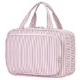thumbnail image 1 of Neceser de viaje Narwey a rayas para mujer, color rosa empolvado, 1 of 9
