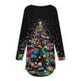 thumbnail image 4 of Craaazy Womens Christmas Shirts Funny Xmas Santa Cute Christmas Tree With Lights Printing Tops Gifts For Women, 4 of 5