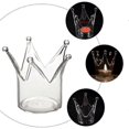 thumbnail image 2 of 1pc Creative Crown Shaped Candlestick Glass Candle Holder Home Decoration, 2 of 3