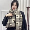 thumbnail image 5 of Bufanda de cuadros de punto de otoño e invierno para mujer, estilo coreano, estilo japonés, combinable, gruesa y cálida con agujas, 5 of 5