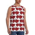 thumbnail image 2 of Haiem Men's Cute Red Crab Print Tank Tops Summer Sleeveless Cut Off Workout T-Shirts Fitness Vest Athletic Undershirts-Medium, 2 of 8