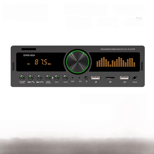 Reproductor de MP3 Bluetooth para automóvil, tarjeta TF, radio FM, reproductor de música sin pérdida
