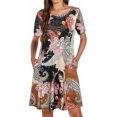 thumbnail image 3 of Womens Summer Dresses Beach Casual Loose Tshirt Floral Short Sleeve Flowy Pockets Sundresses Size XL, 3 of 7