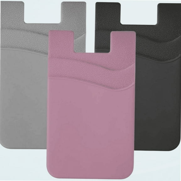 Card Holder for Back of Phone, Adhesive Credit Card Sleeve Stick on Wallet for iPhone,Samsung (Pink)