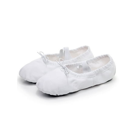 

Gomelly Womens Dance Shoe Practice Split Sole Ballet Slippers Breathable Slipper Flats Kids Unisex White 9C