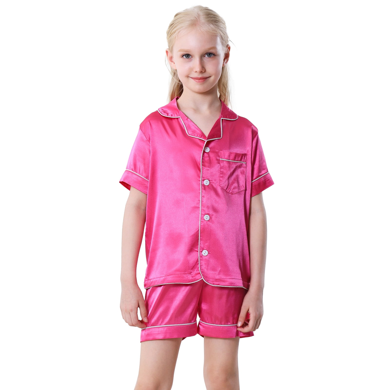 日本全国送料無料商品 特集 Satin Girls Boys Summer Uccdo Silk Set Pajamas Sleeve Short Boys