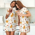 thumbnail image 4 of Kdxio Squirrel Maple Leaves And Nuts Pattern Womens Short Sleeve Sleepshirt Scoopneck Cute Nightdress Ruffle Comfy Nightgown, 4 of 6