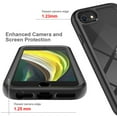 thumbnail image 3 of iPhone SE 2022 Case with Built in Screen Protector,Dteck Full-Body Shockproof Rubber Hybrid Protection Crystal Clear PC Back Protective Phone Case Cover for iPhone 7/8/SE 2020,Black, 3 of 6