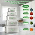 thumbnail image 3 of 5 Pack Fruit Storage Containers for Fridge with Removable Colander, Leakproof Produce Keeper for Berries, Vegetables & Salad, All-in-One Wash & Store Food Containers, BPA Free, 3 of 8