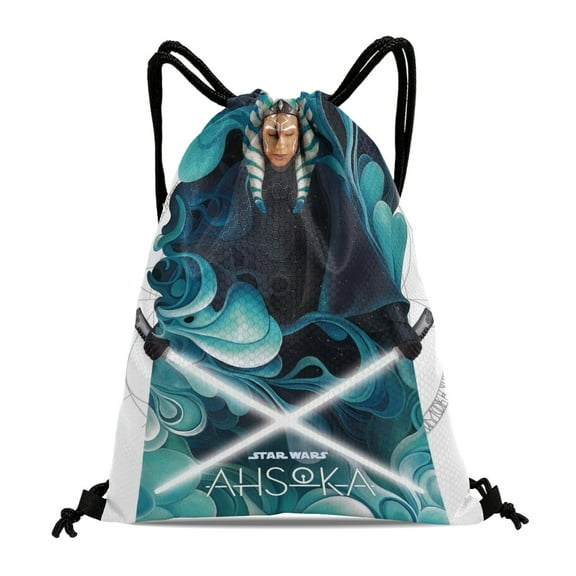 Drawstring Backpack for Ahsoka Sackpack Women Men Adults Party Favor Bags Sports for Gym Travel Swimming Hiking Camping Tote Bag 11.8 × 15.7 in