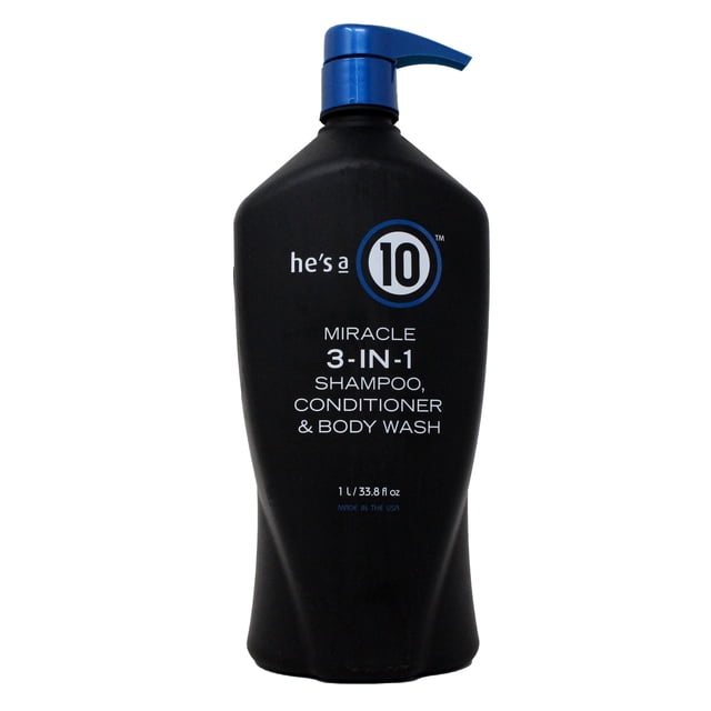 It's A 10 He's A 10 Miracle 3-In-1 Shampoo, Conditioner & Body Wash 33.8 Ounce