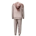 thumbnail image 4 of Posijego Women's Velvet 2 Piece Outfits Velour Sweatsuits Hoodies and Jogger Pants Tracksuit Lounge Sets, 4 of 9