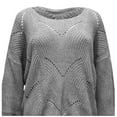thumbnail image 5 of Fesfesfes Women Sweaters Knitwear Pure Color Mohair Pullover Hollow Sweater, 5 of 7